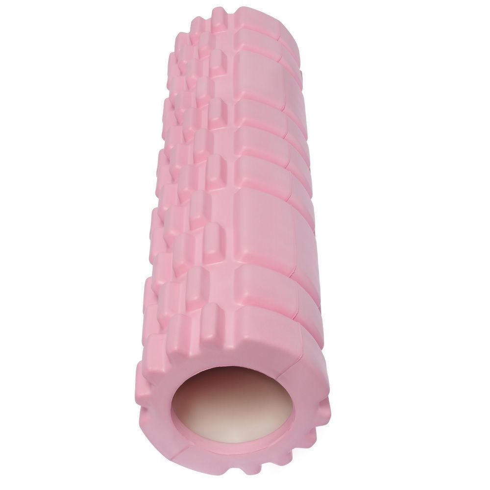 Ролик массажный STRONG BODY спортивный для фитнеса МФР йоги и пилатес 30 см х 8 см розовый - фото 4
