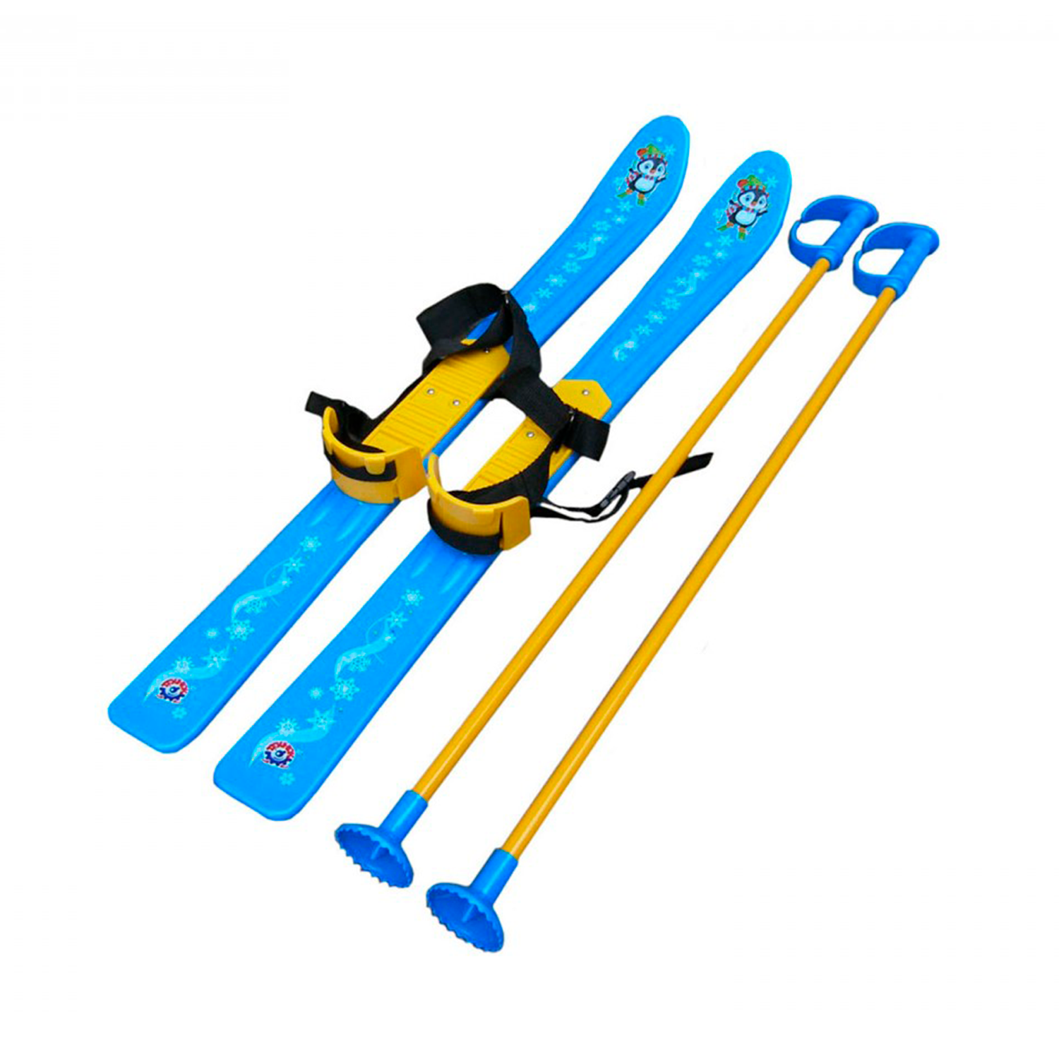 Лыжи детские Технок С палками и креплениями пластиковые - фото 1