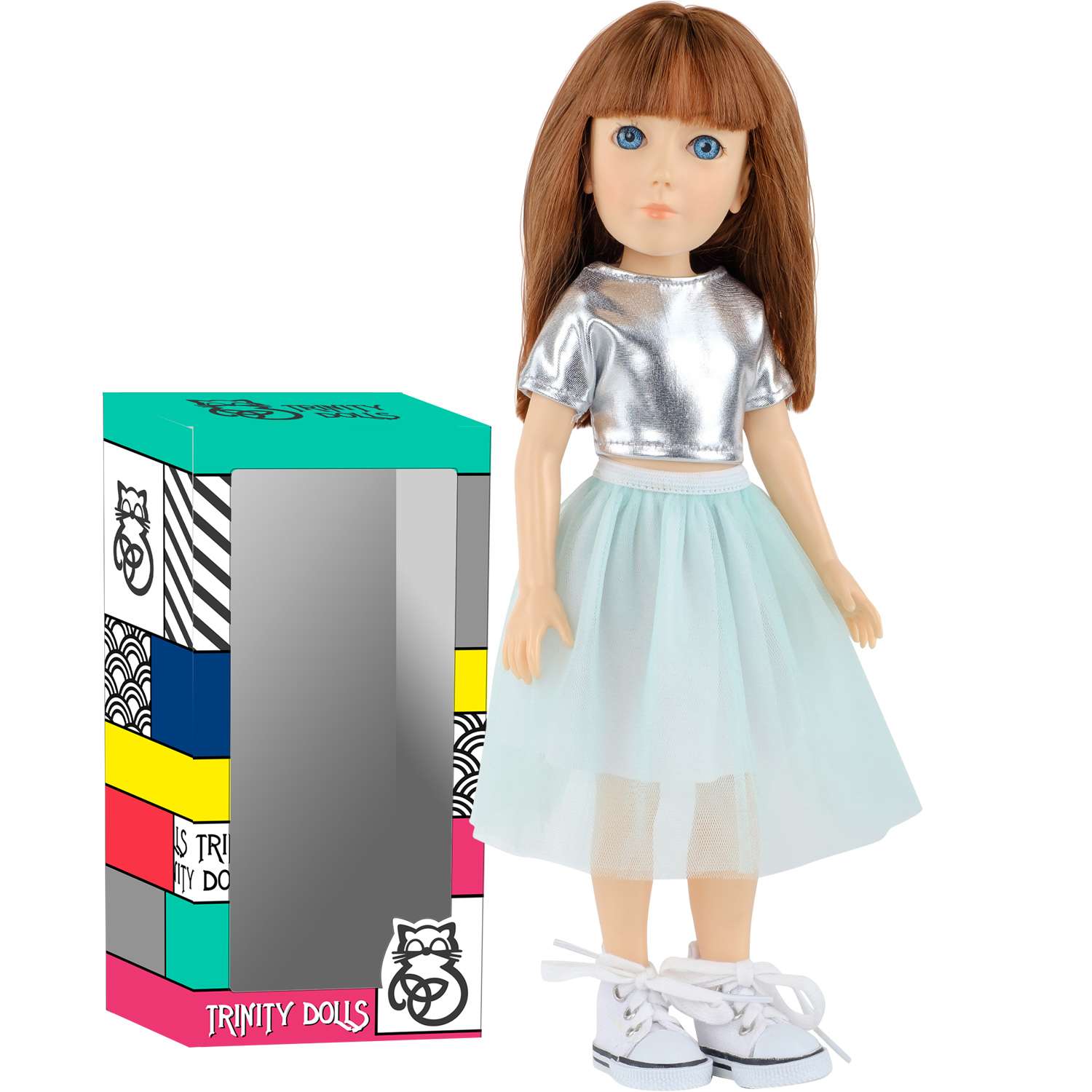 Кукла модельная TRINITY Луна юбка ментол и серебристая футболка TD862 - фото 1