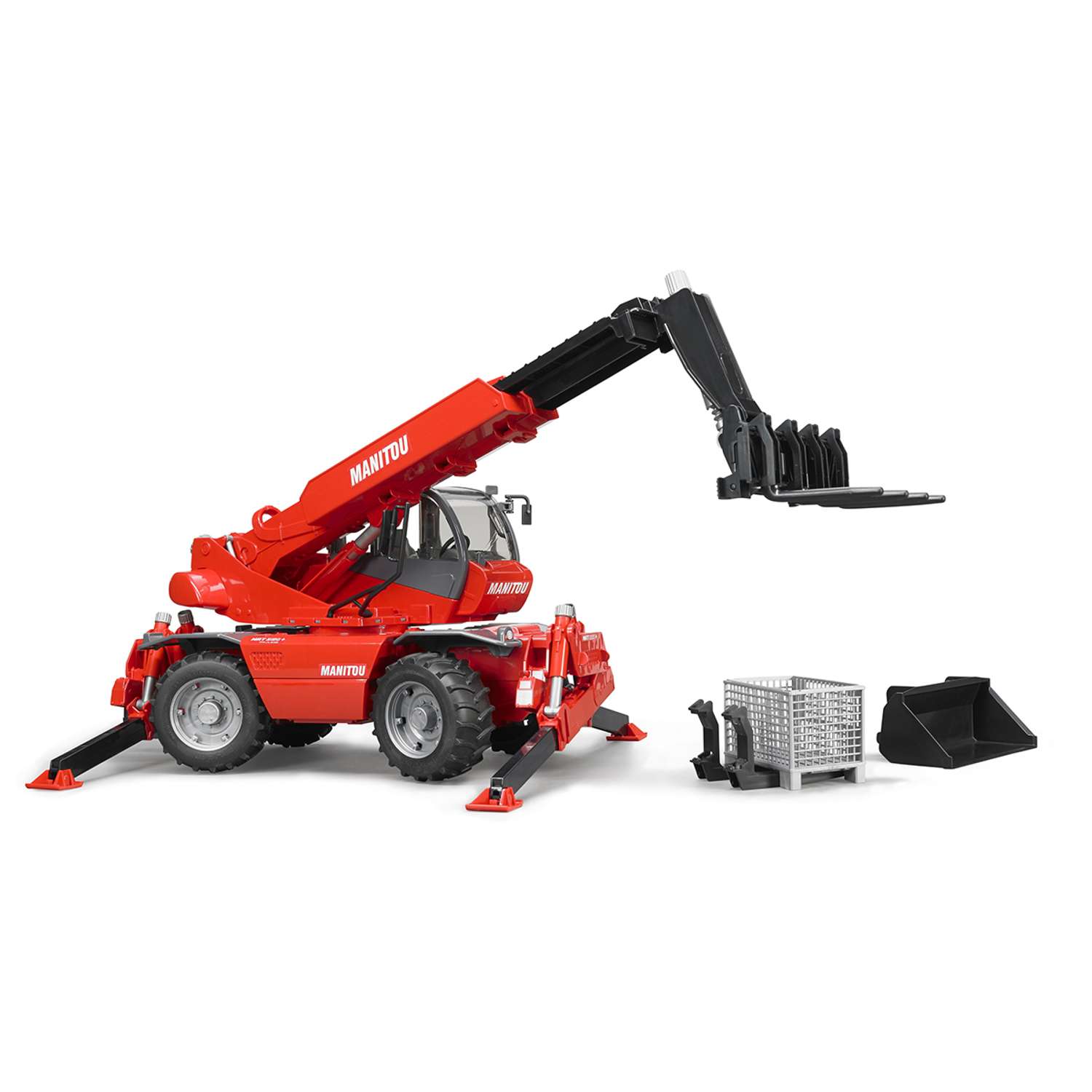 Автомобиль BRUDER 02129 Погрузчик колесный Manitou MRT 2150 с телескопическим ковшом 02129 - фото 3