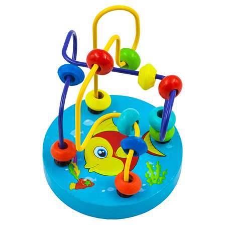 Игрушка развивающая Алатойс Лабиринт с шариками Рыбка