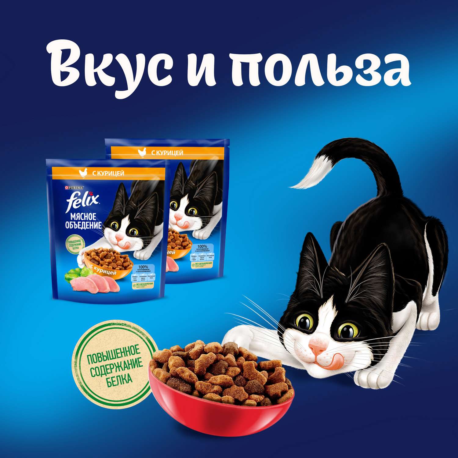 Корм для кошек Felix Мясное объедение  сухой с курицей 1.3кг - фото 5