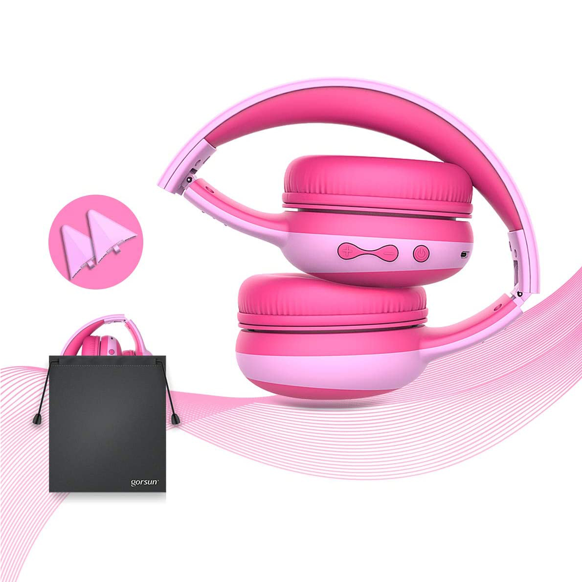 Наушники Gorsun E61 pink bluetooth - фото 5