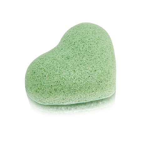 Спонж для умывания конжаковый Beauty4Life Зеленый чай в форме сердца