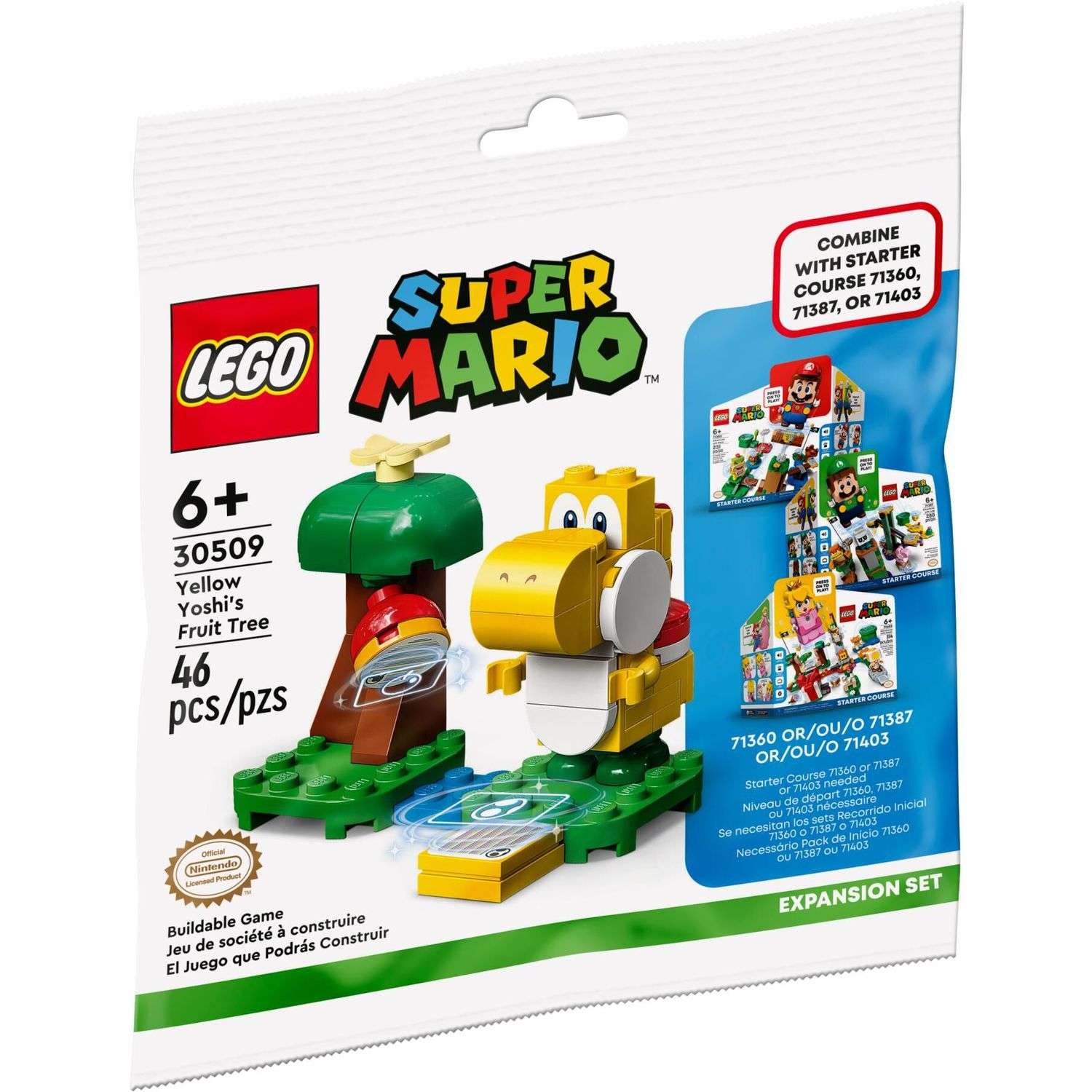 Конструктор LEGO Super Mario Yellow Yoshis Fruit Tree Expansion Set 30509 - фото 1