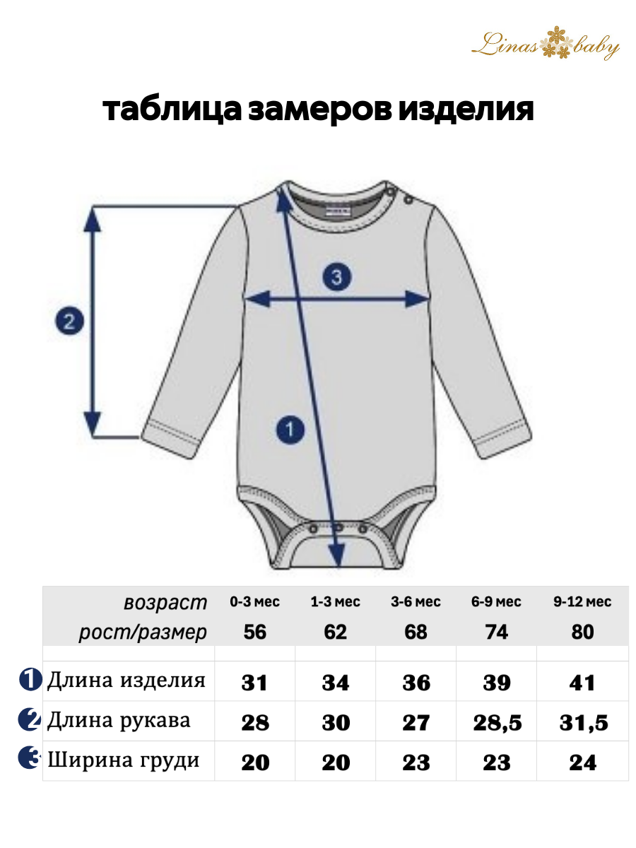 Боди Linas baby 1995-9_Молочный - фото 5