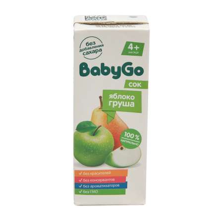 Сок Baby Go яблоко-груша для детского питания 0.2л с 4месяцев