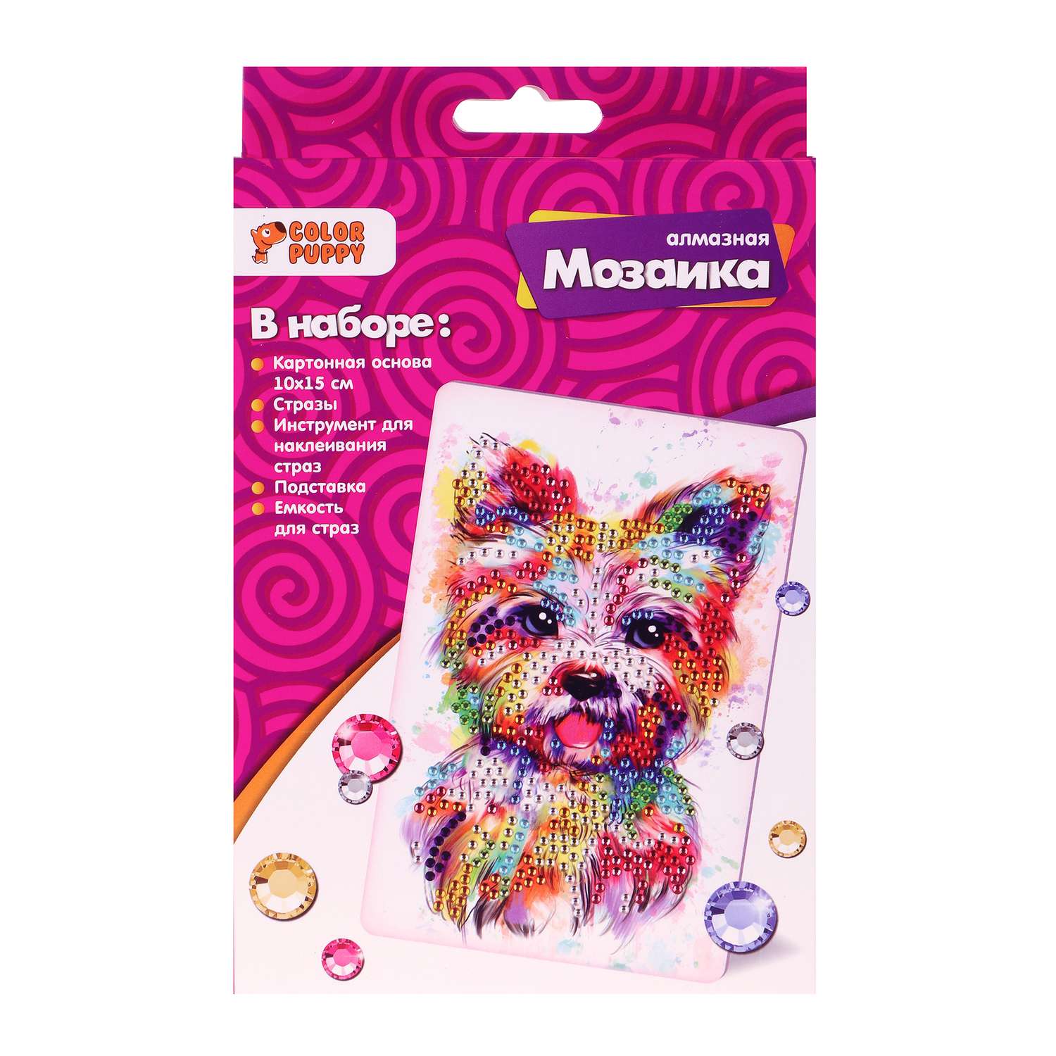 Алмазная мозаика Color Puppy Собачка 10*15 см подставка - фото 1