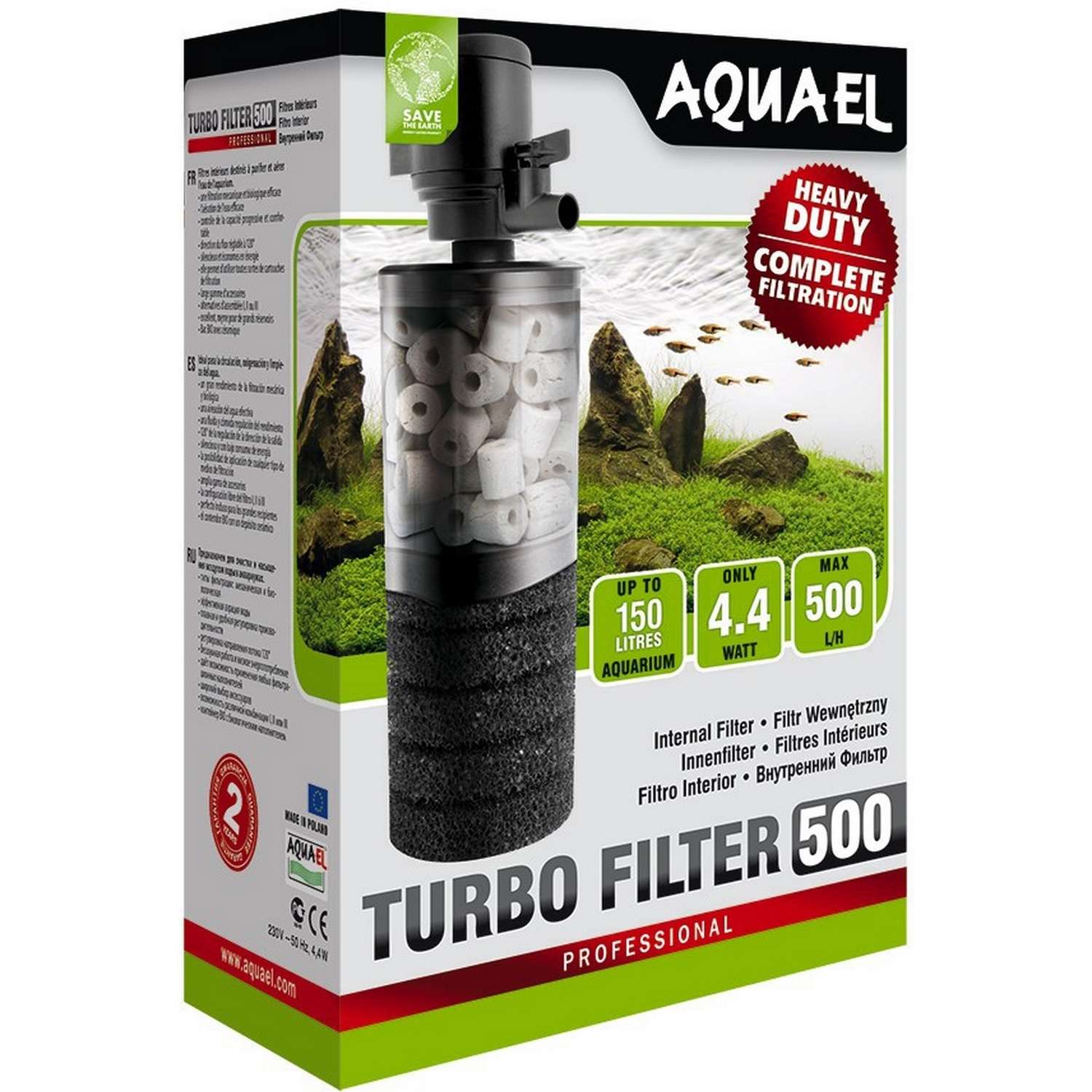 Фильтр для аквариумов AQUAEL Turbo Filter 500 внутренний 109401 - фото 2