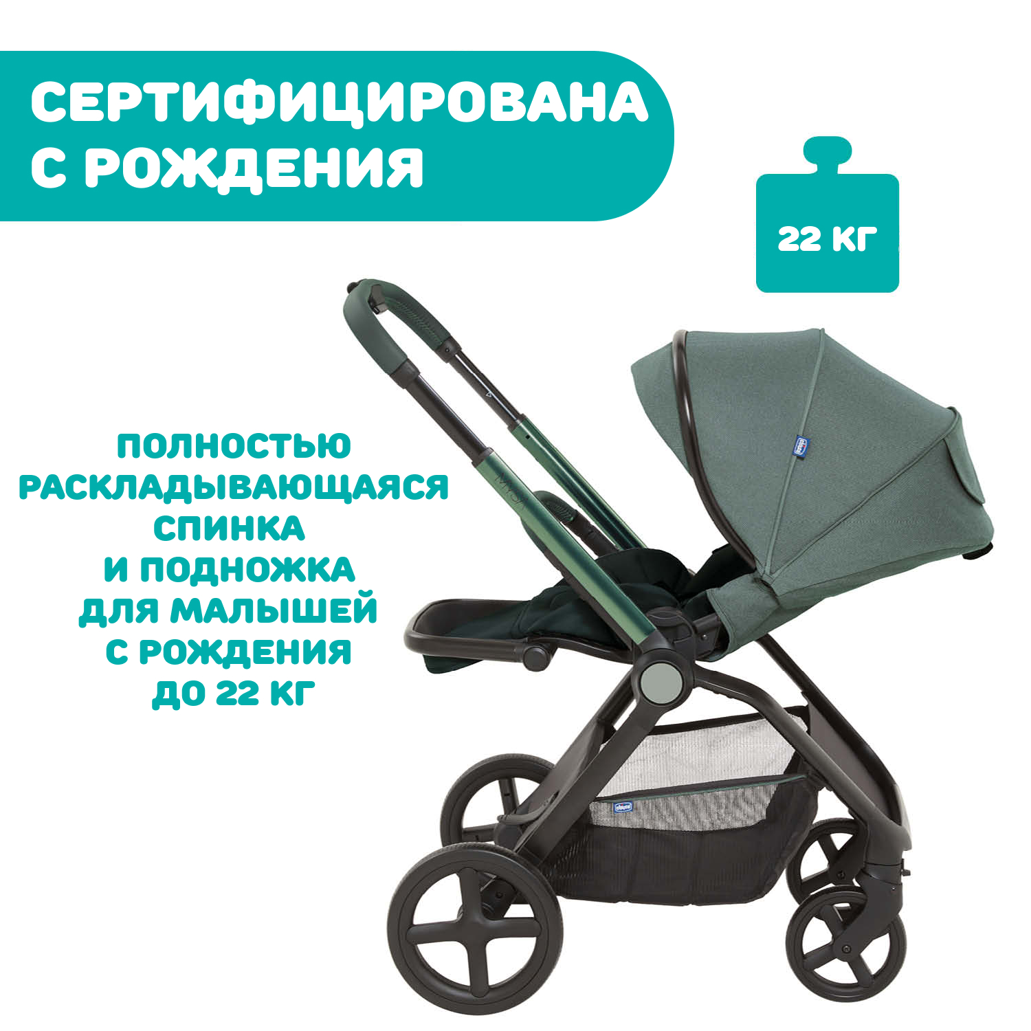 Коляска Chicco Mysa Jade Green - фото 29