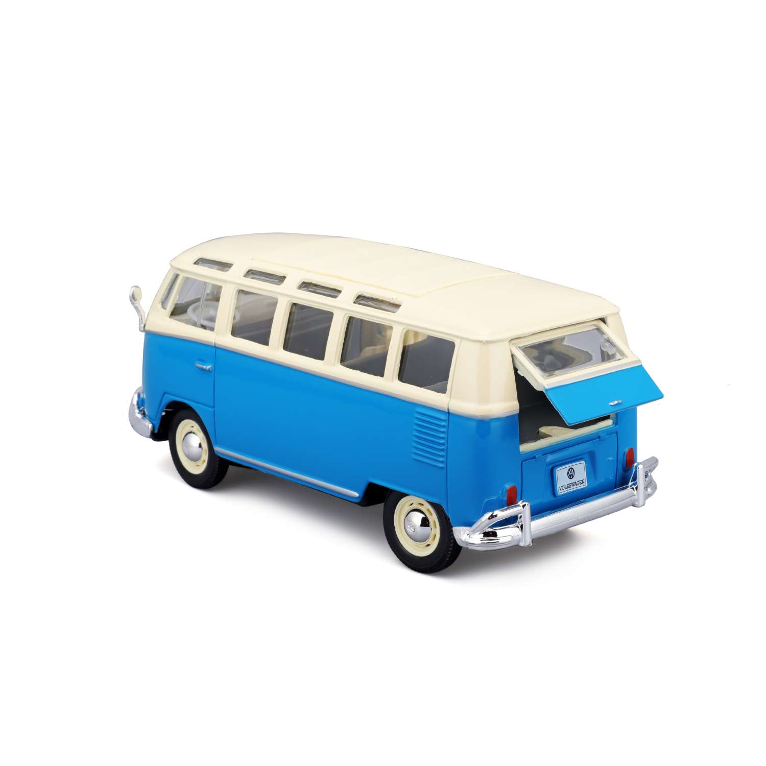 Машина MAISTO 1:24 Volkswagen Van Samba Кремовый/Голубой 31956 31956 - фото 5