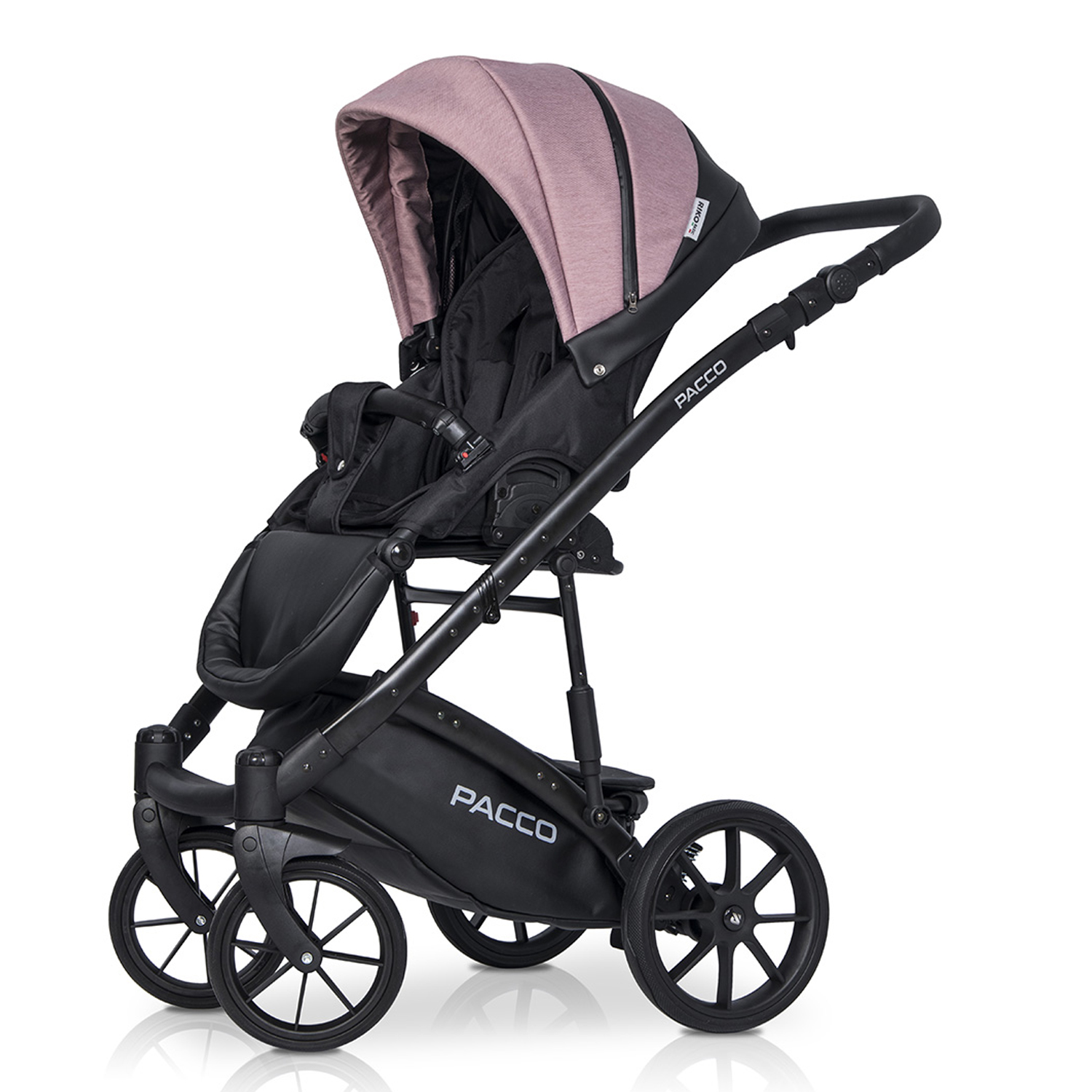 Коляска 3в1 Riko Basic Pacco 02 Pink Розовый-Черный - фото 5