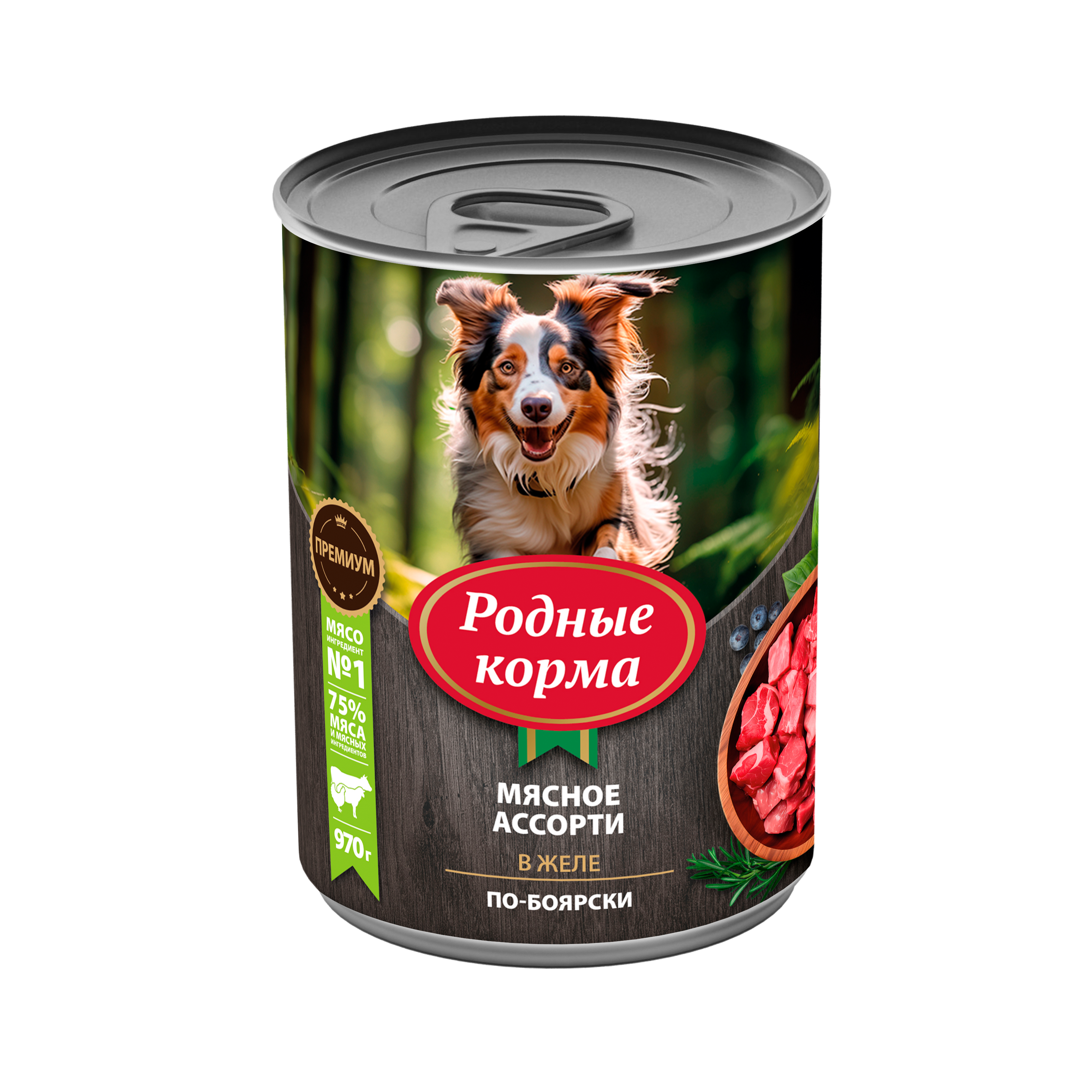 Влажный корм для собак Родные корма 0.97 кг мясо (полнорационный) - фото 1