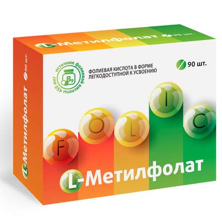 БАД Витамир L-метилфолат легкодоступная форма Фолиевой кислоты (витамин В9) для беременных таб. №90