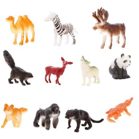 Фигурки животных Диких Наша Игрушка набор игровой для развития и познания 4-8 см 12 шт