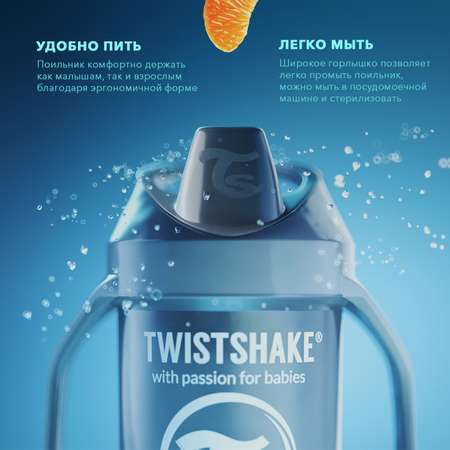 Поильник-непроливайка Twistshake 230мл с 4месяцев Серый