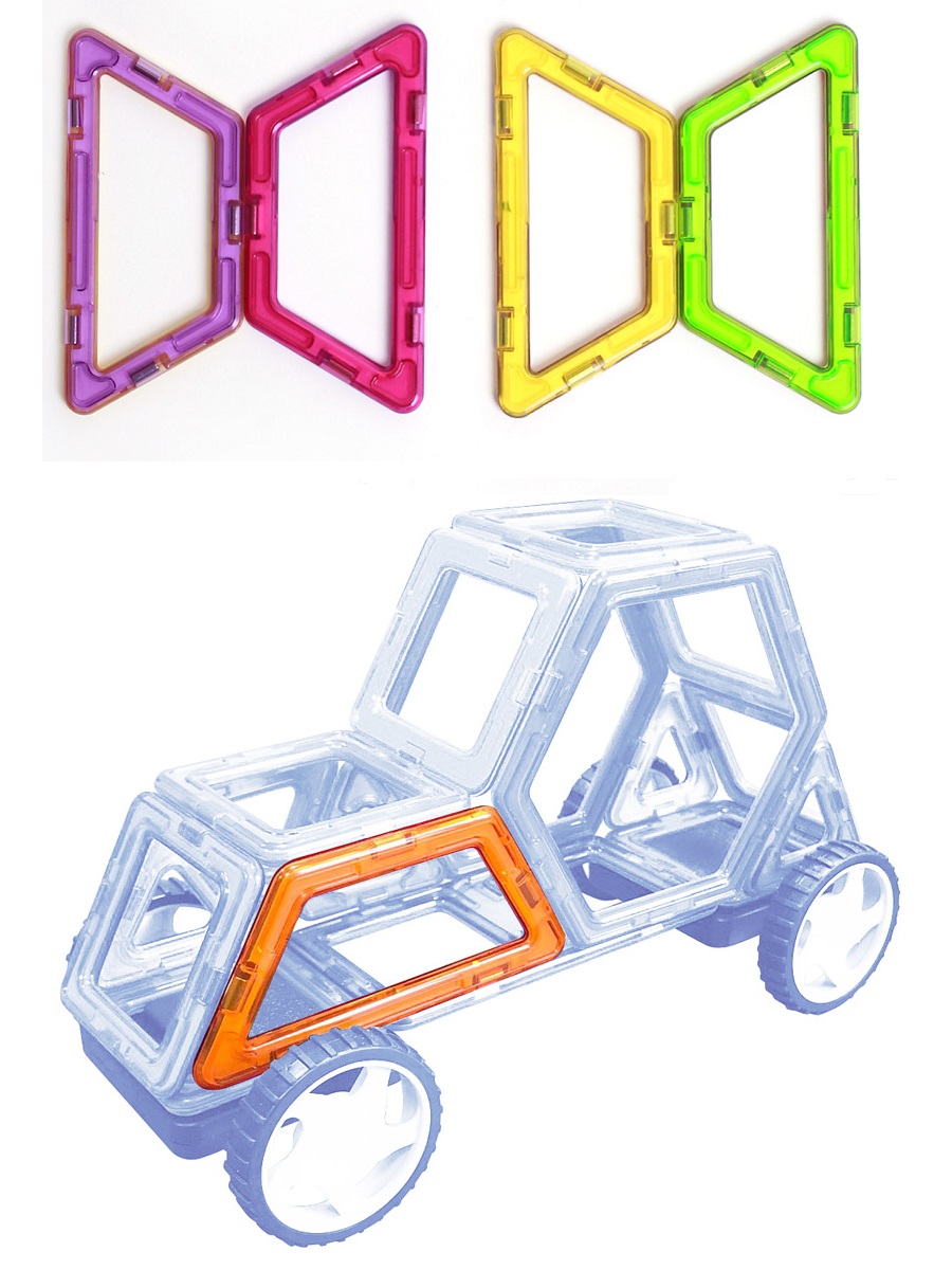 Магнитный конструктор МАГНИКОН Трапеция 4 детали МК-4-ТП - фото 3