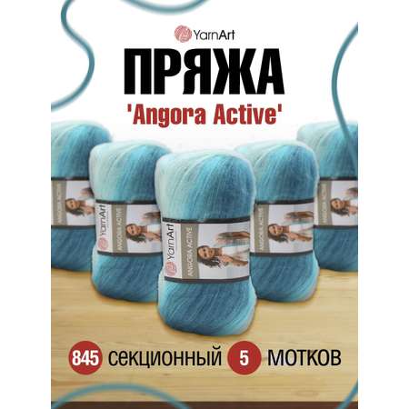 Пряжа YarnArt Angora Active тонкая полушерстяная 100 г 500 м 845 меланж 5 мотков