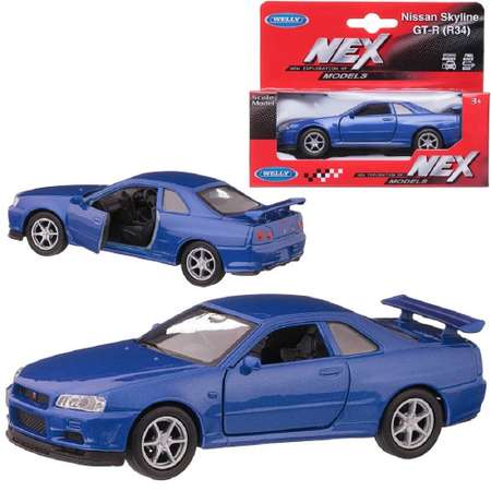 Автомобиль Welly Nissan Nissan Skyline GT-R R34 1:38 синий