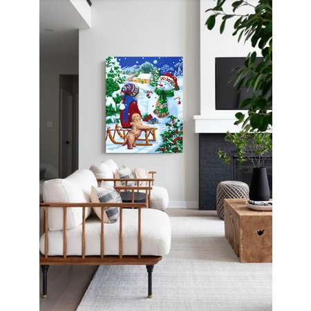 Картина по номерам Glama холст на подрамнике 40х50 см Зимняя прогулка