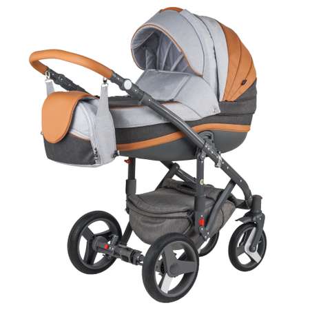 Коляска 2в1 BeBe-mobile Movo C and G A23 Светло-серый+Серый+Карамельная кожа