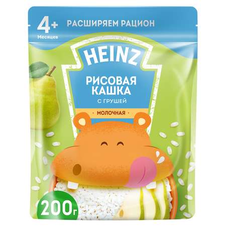 Каша молочная Heinz рисовая с грушей 200 г с 4 месяцев