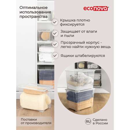 Ящик универсальный Econova TEX-BOX 21л прозрачный