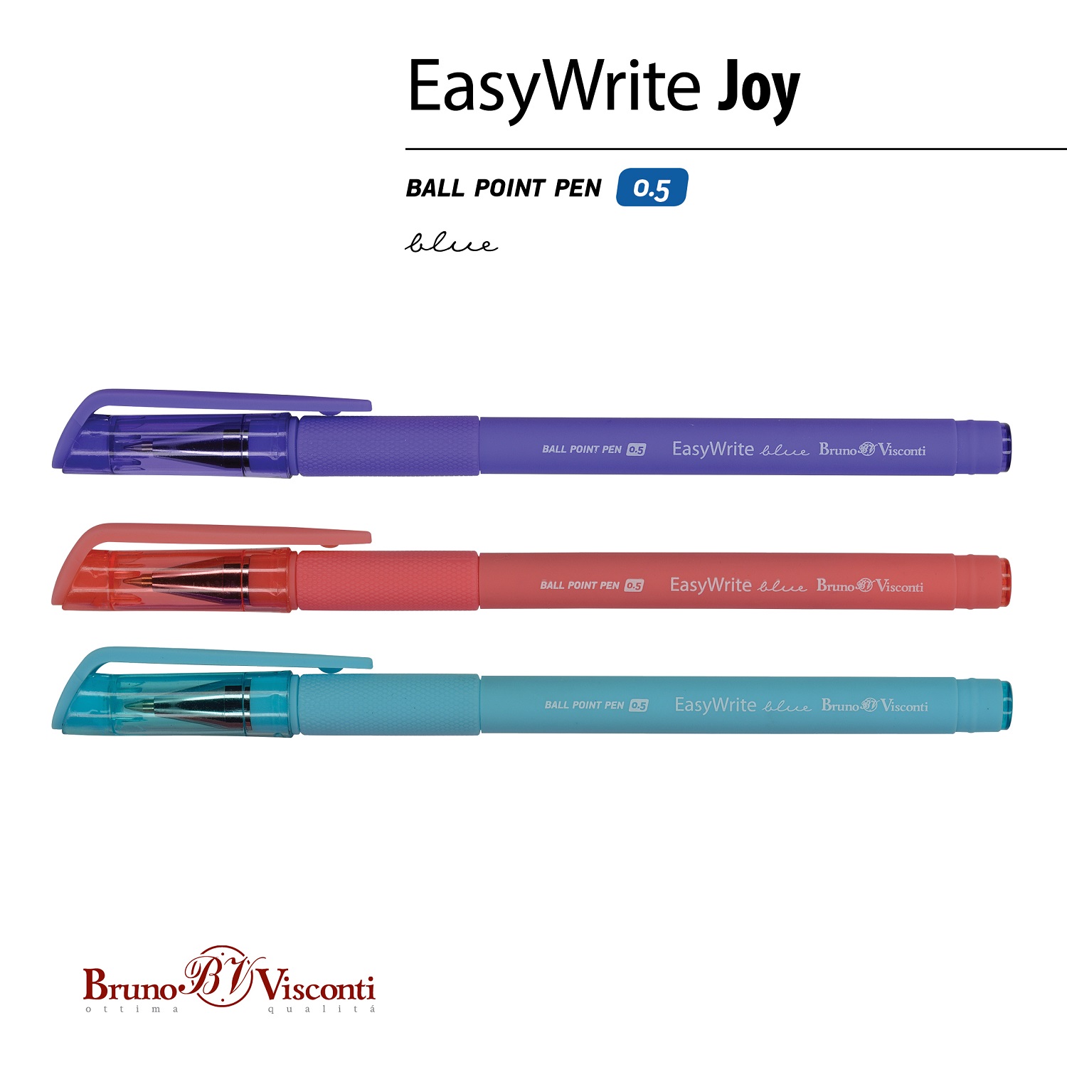 Набор из 5-ти шариковых ручек Bruno Visconti EasyWrite Joy синие - фото 4