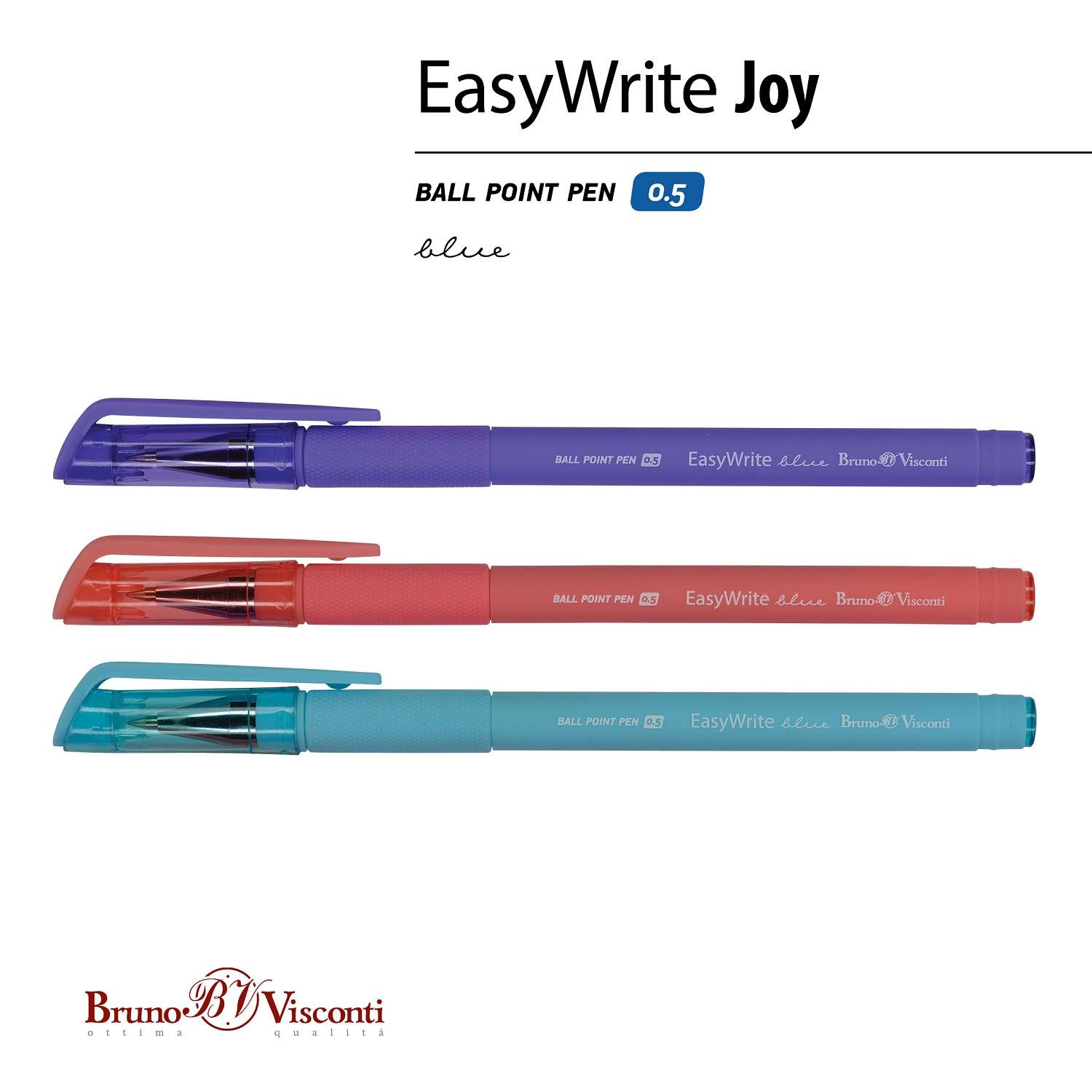 Набор из 5-ти шариковых ручек Bruno Visconti EasyWrite Joy синие - фото 3