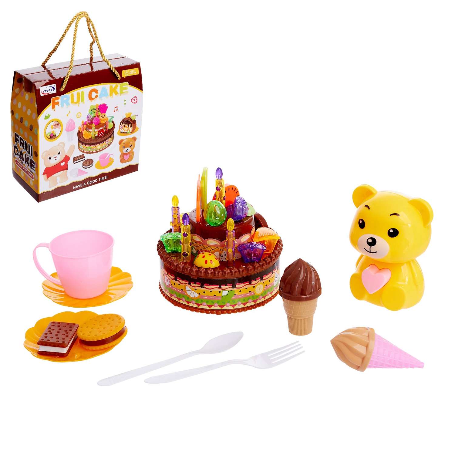 Игровой набор Sima-Land Тортик на День Рождение с аксессуарами - фото 1