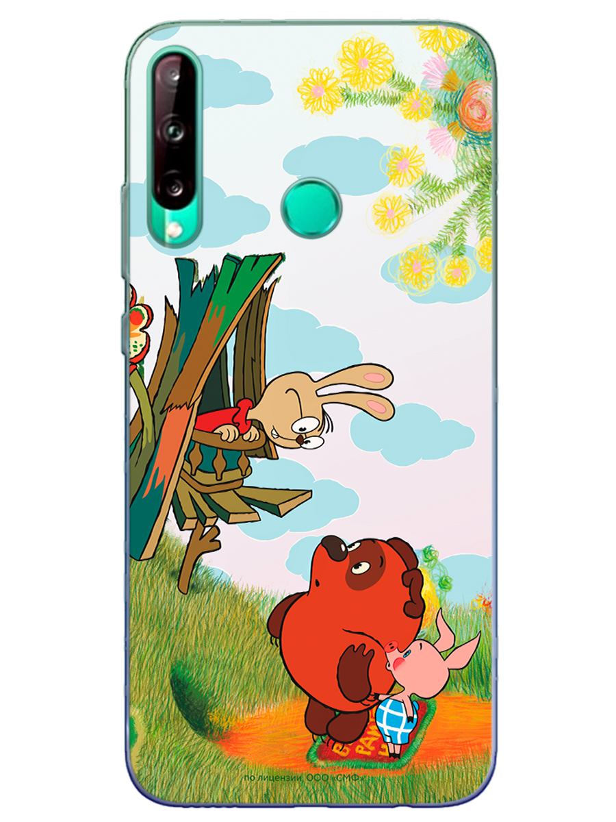 Силиконовый чехол Mcover для смартфона Huawei P40 lite E Honor 9C Союзмультфильм В гостях у Кролика - фото 1