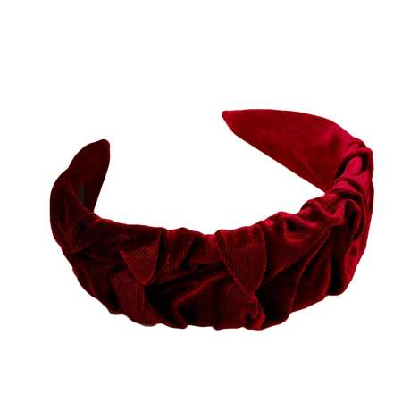 Ободок для волос Queen fair «Юнона» классика бархат красный