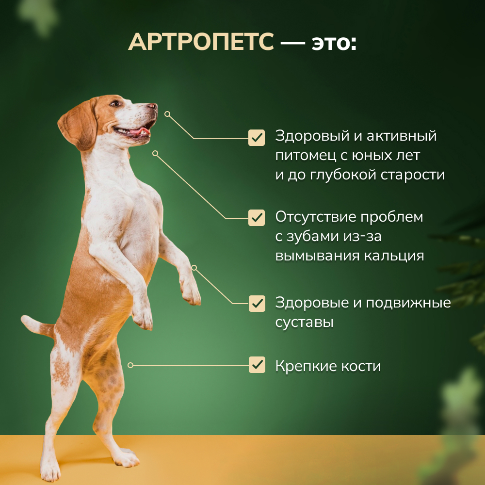 Корм для животных "АРТРОПЕТС" Pets health для укрепления костей и суставов собак и кошек глюкозамин хондроитин мсм - фото 7