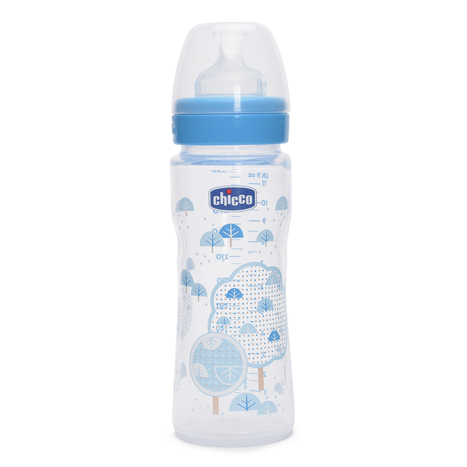 Бутылочка Chicco Well-Being Boy 330 мл 4 мес+ с силиконовой соской быстрый поток (310205116) - фото 1