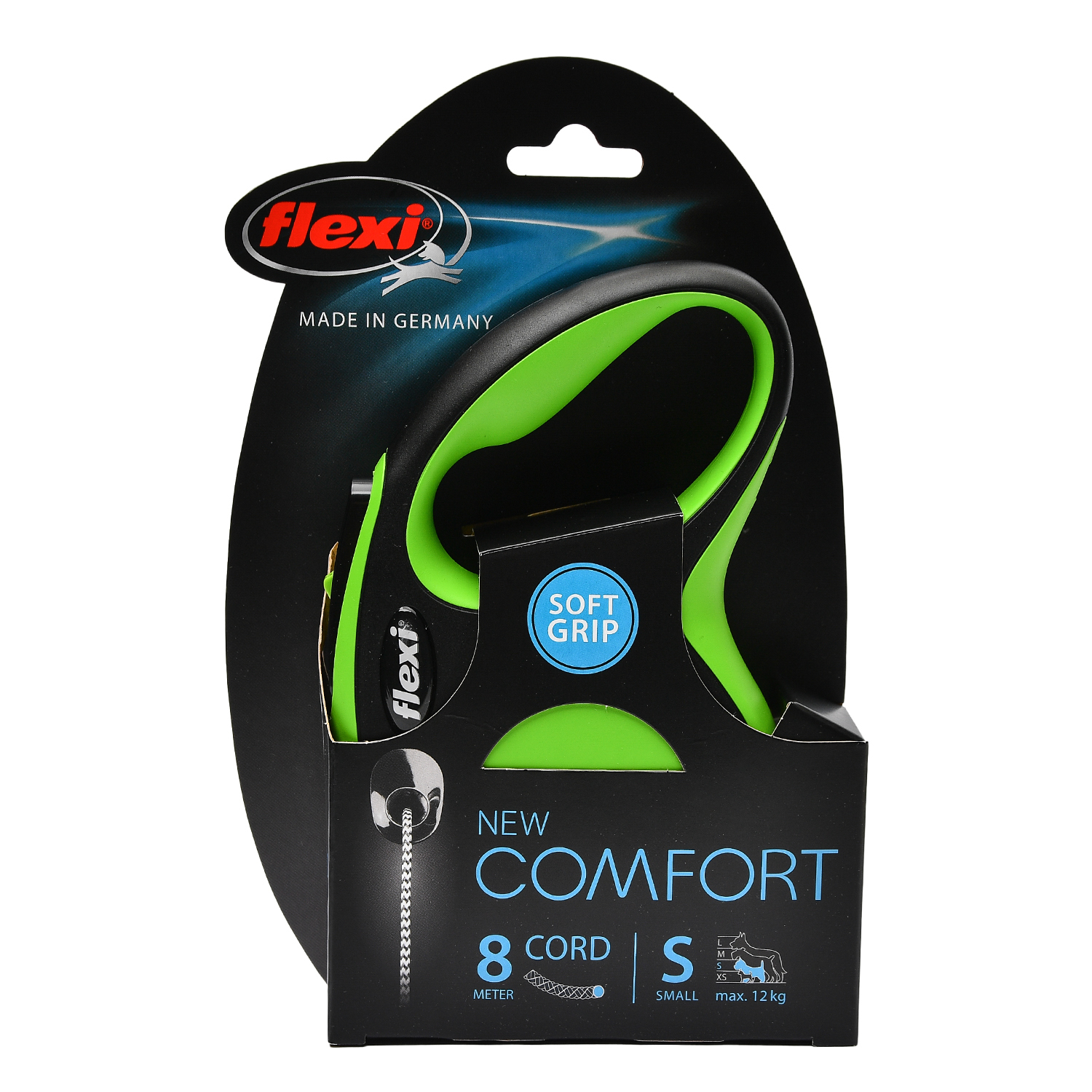 Рулетка Flexi New Comfort S трос 8м до 12кг Черный-Зеленый - фото 3