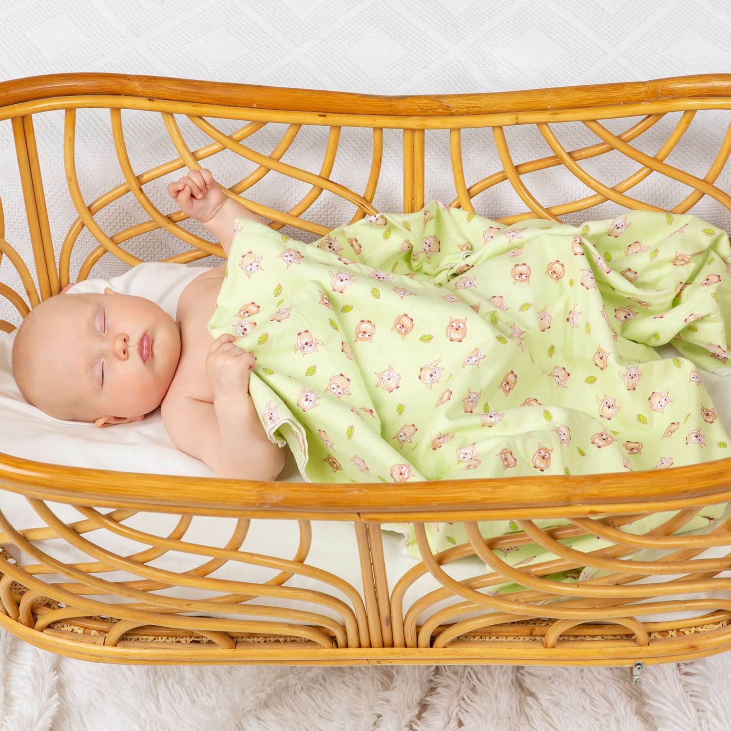 Пеленка фланелевая Чудо-Чадо для новорожденных «Дочке/Совушки» 85х120см 4 шт - фото 4