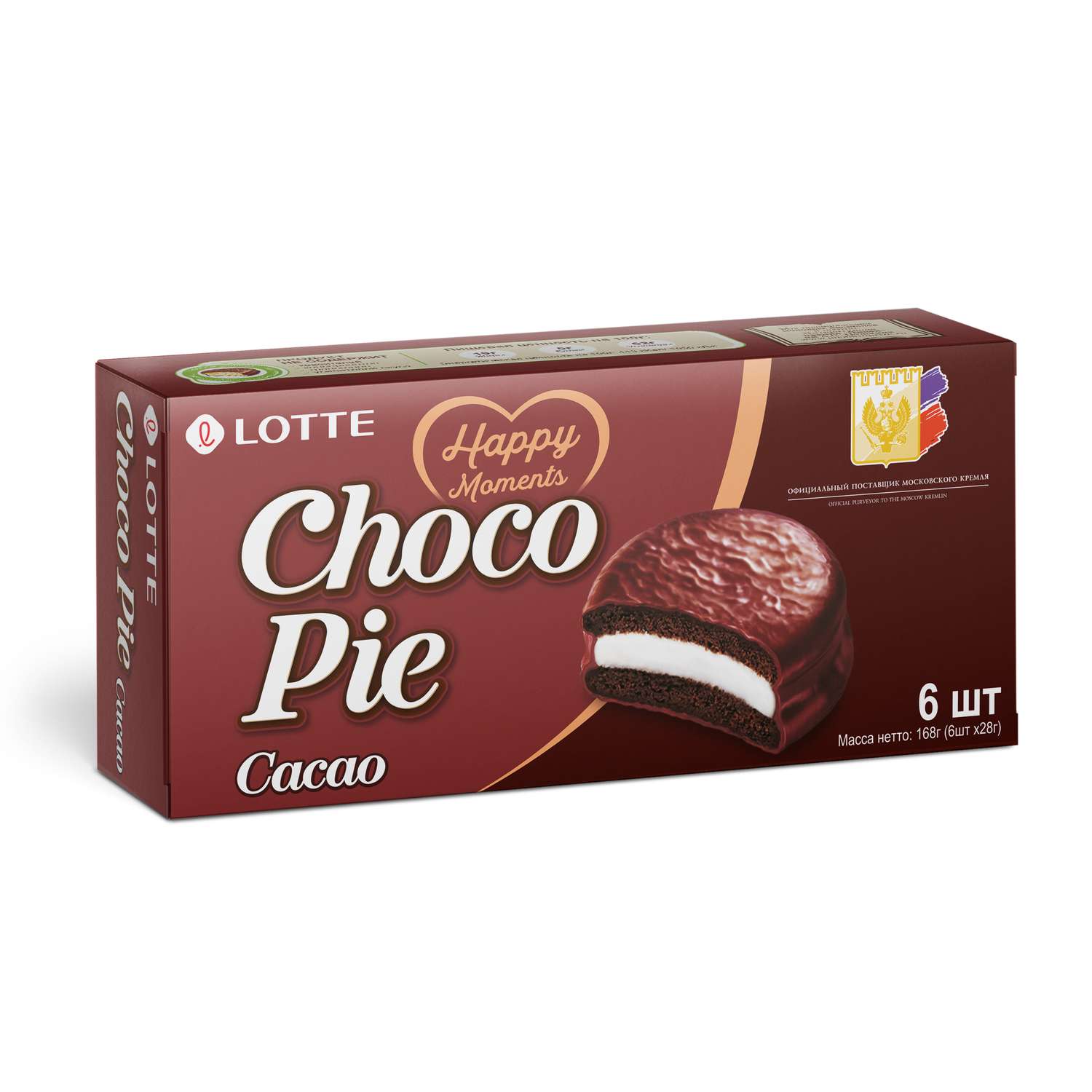 Печенье Lotte Chocopie глазированное какао 168г - фото 1