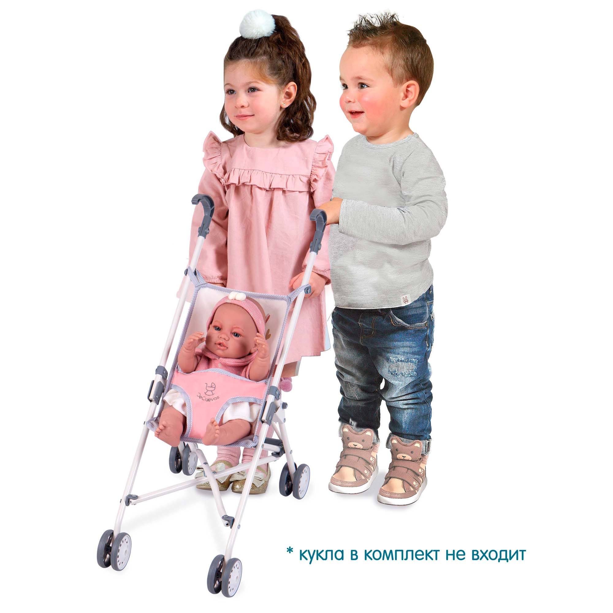 Коляска для кукол DeCuevas Toys трость розовая высота ручки 56 см серия Фанни 90086 - фото 8