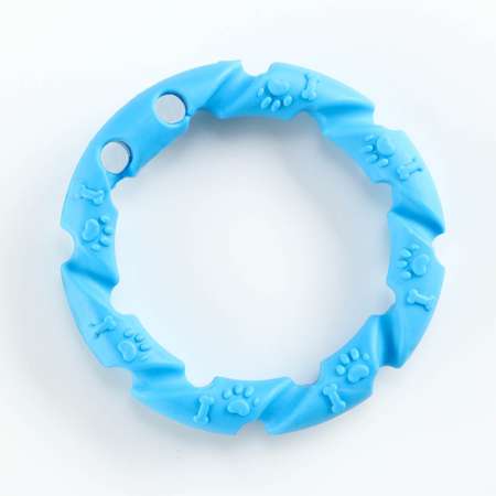 Игрушка Пижон жевательная для собак «Витое кольцо» 11.5 см голубая