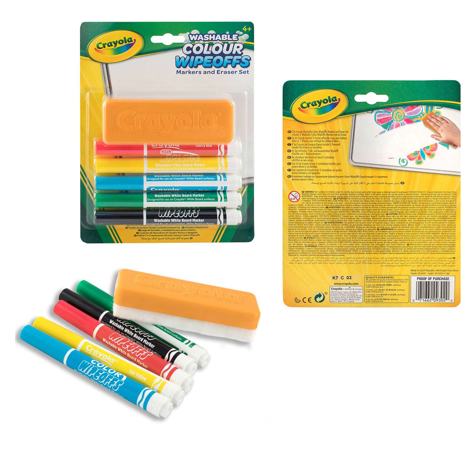 Фломастеры Crayola стираемые с губкой 5 цветов 98-9302 - фото 3
