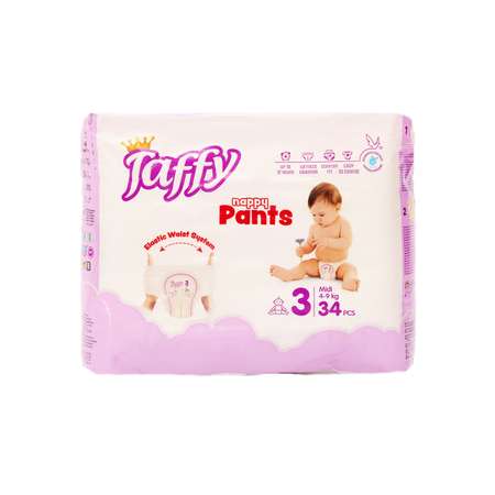 Подгузники-трусики Taffy Premium Care happy Pants 3 MIDI 4-9 кг 34 шт