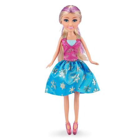 Кукла Sparkle Girlz Зимняя принцесса в розово-голубом платье 10017BQ2