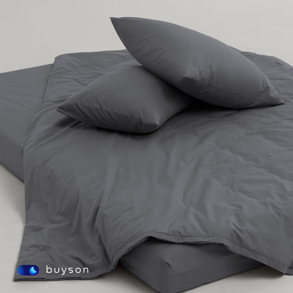 Комплект наволочек buyson BuyRelax 70х70 см хлопковый перкаль цвет графит - фото 7