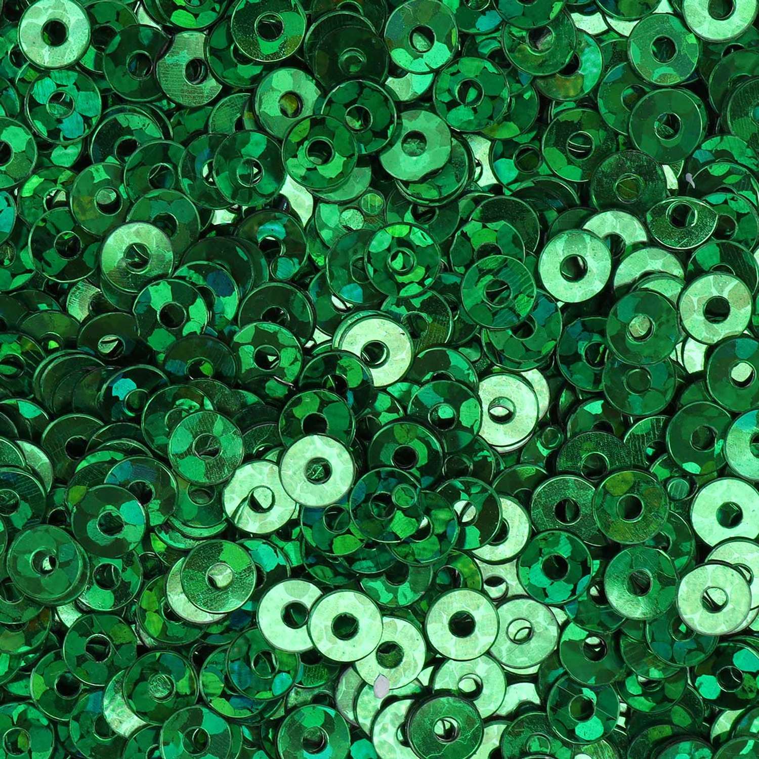 Пайетки Astra Craft плоские декоративные для творчества и рукоделия 3 мм 10 гр зеленый голограмма - фото 2