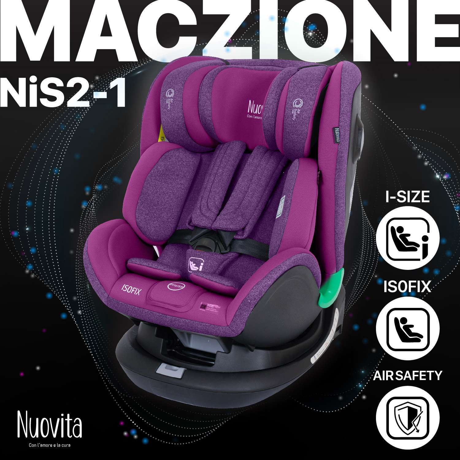 Автокресло Nuovita Maczione NiS2-1 Фиолетовый - фото 2