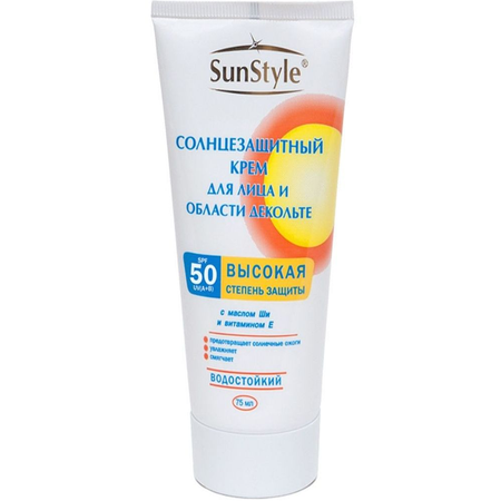 Cолнцезащитный крем SunStyle для лица и области декольте SPF 50 UV AB водостойкий 75 мл