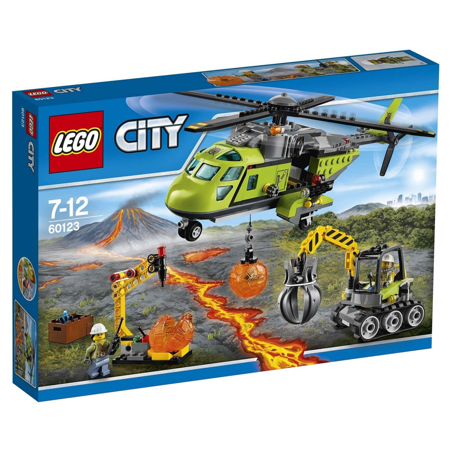 Конструктор LEGO City Volcano Explorers Грузовой вертолёт исследователей вулканов (60123) - фото 2