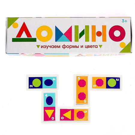 Домино IQ-ZABIAKA «Изучаем цвета и формы» пластик 28 деталей