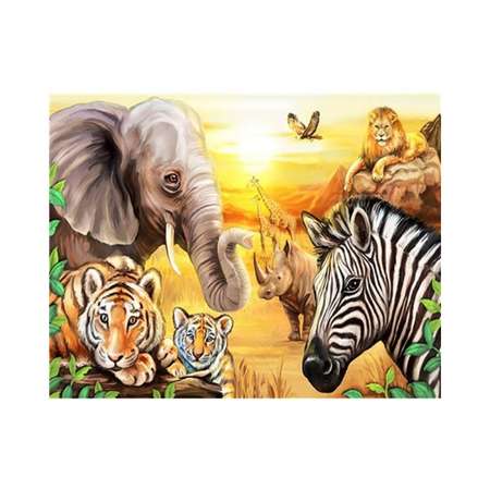 Алмазная мозаика Seichi Животные Африки 30х40 см