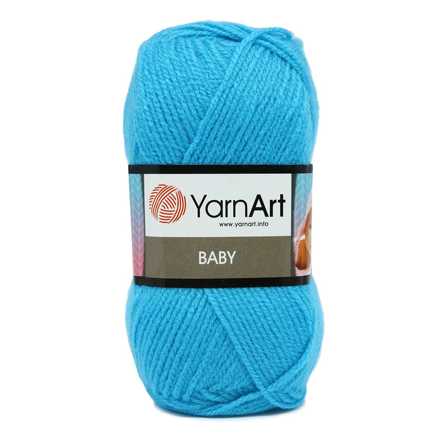Пряжа для вязания YarnArt Baby 50 гр 150 м акрил мягкая детская 5 мотков 552 голубая бирюза - фото 7